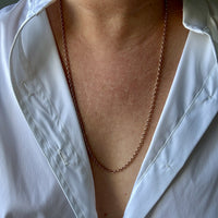 Foxtail Link Chain Necklace in 18k Solid Gold - 25.75 inch length