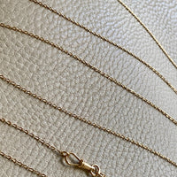 Antique cable link guard chain necklace in 18k gold - 58 inch length