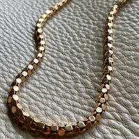 Honeycomb link necklace - Vintage 18k yellow gold, 17.25 inch length