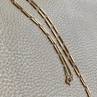 Geometric gold bar link necklace - 18k gold - 21 inch length