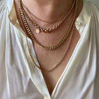 Italian vintage 18k gold rolo link necklace by Balestra - 17 inch length