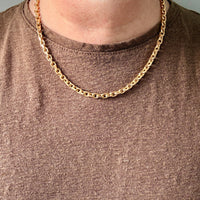 1985 Chunky 4.7mm Vintage Swedish 18k Gold 51g Biker Chain Necklace – 19.5" Length