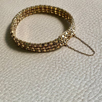 Honeycomb link triple strand bracelet - 18k gold - 7 inch length
