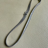 Silver Handmade Crosshatch Link Necklace - 17.1 inch length