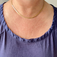 Vintage Omega Link Necklace in 18k Gold- Made in Trissino Italy, 1960s era - 16.5 inch length
