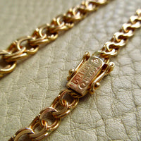 Swedish Vintage 18k Gold Necklace - Graduated Double Link Chain Necklace - 17.1 inch length
