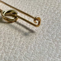 Vintage 18k Gold Knot Safety Pin Brooch or Chain Extender