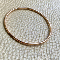 1955 Swedish Vintage 18k Gold Round Circular Solid Bangle - 7.9 inch interior circumference