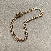 Vintage 18k gold slim x-link bracelet - 7.25 inch length