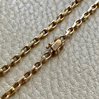 Vintage Danish Chunky Biker Link Chain Necklace in 14k Gold - 18.9 Inch length