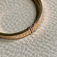 1940s era Modernist Swedish 18k Gold Hinged Bangle - maker Stigbert - 6.8 inch
