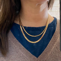 Vintage 18k gold pressed curb link necklace - 18.5 inch length