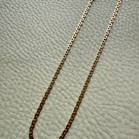 Long 18k Gold Vintage Virola Link Necklace - 21.8 inch length