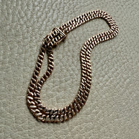 Midcentury era 18k gold Curb Link - Double strand bracelet - 7.6 inch length
