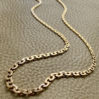 Early to Mid 20th Century era 18k gold Virola Link Necklace - Graduated width - 18.9 inch length