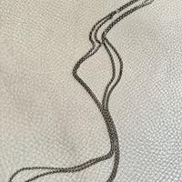 Antique Silver Cable Link Double Strand Necklace - 30 inch doubled length - adjustable