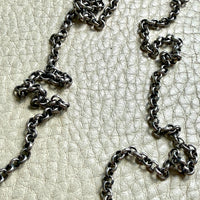 Vintage Silver Rolo Link Necklace- 30 inch length