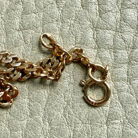 Swedish Vintage 18k Yellow Gold Graduated Pressed Curb Chain Necklace - 20.3 inch length