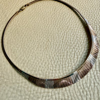 Italian 1950s/60s era Sterling Silver Cleopatra Collar Necklace - 16.2 inch length