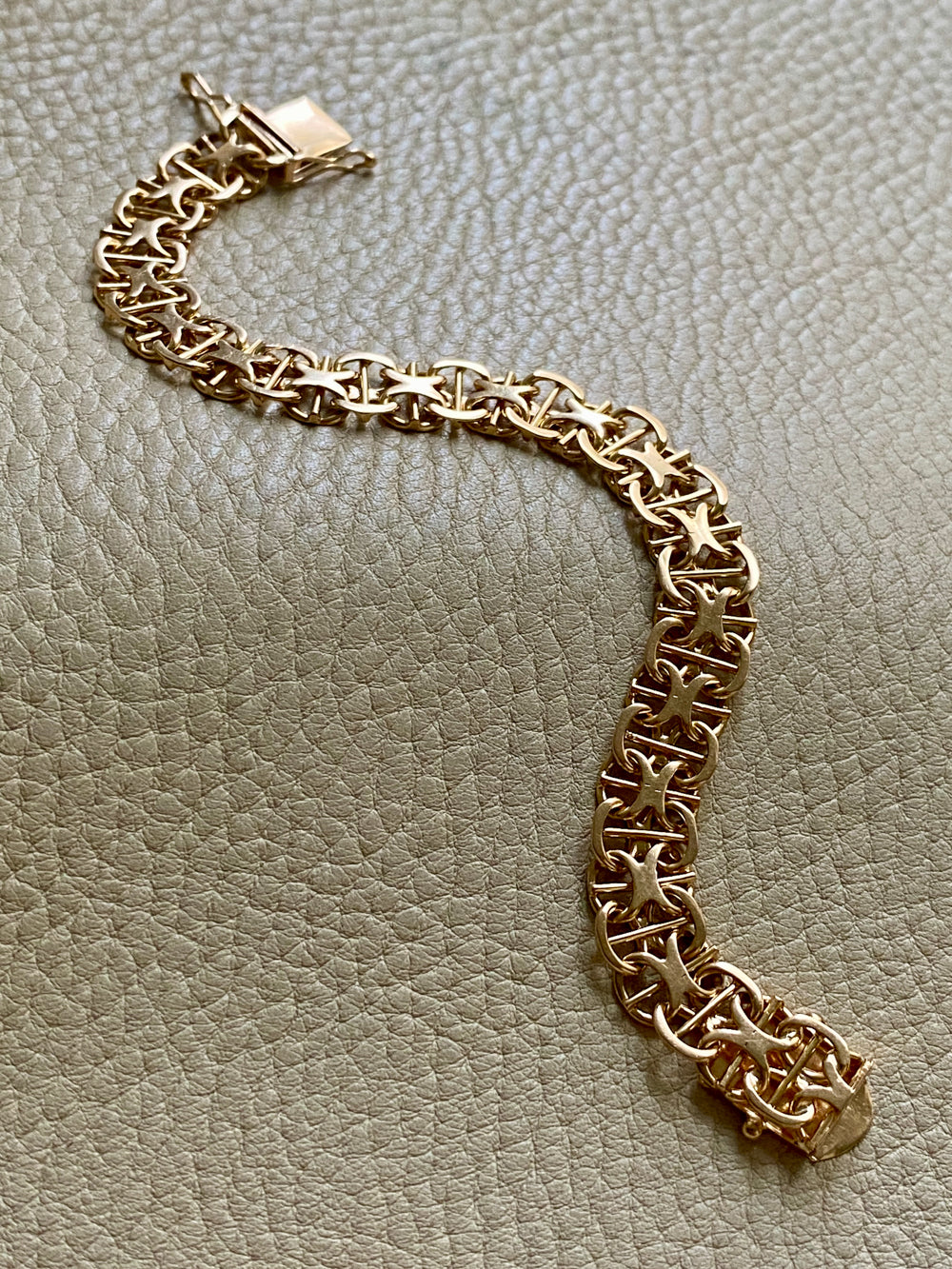 1963 Star link variation 18k gold bracelet - Vintage Swedish - 7.5 inch length