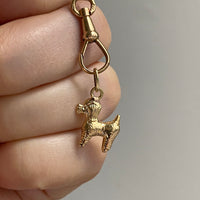 18k gold curly haired dog - poodle, doodle - pendant or charm