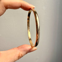 1961 Signed Swedish Vintage SOLID 18k gold hinged bangle 25.1g - 7.25 inch oval interior