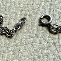 Antique Silver Cable Link Double Strand Necklace - 30 inch doubled length - adjustable