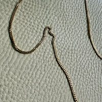 Danish Vintage 14k Gold Curb Link Chain Necklace - Excellent long length 23.75 inch length