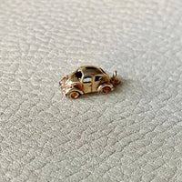 9k Gold British Vintage VW Beetle Car charm or pendant - Midcentury era