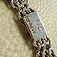 1963 Vintage Swedish Silver Crescent Link Collar Necklace – 16 inch Length