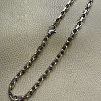 CHUNKY Vintage Sterling Silver Biker Chain Necklace - 21.3 inch length