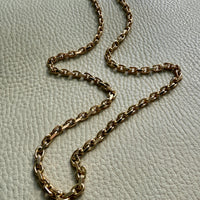 GOLD CHONK! 63g, 5mm width, Vintage Biker Link Necklace - Solid 14k gold- 23.7 inch length