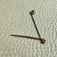 1936 Swedish Vintage 18k gold safety pin brooch or chain extender - 1.8 inch length