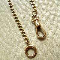 Vintage 14k Gold Faceted Curb Link Watch Chain Necklace – 19.3 Inch Length