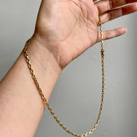 Vintage Danish Chunky Biker Link Chain Necklace in 14k Gold - 18.9 Inch length