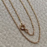 18k Gold Swedish Vintage Skinny Biker Link Chain Necklace - 17.3 inch length