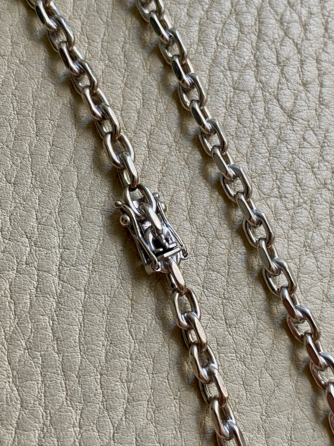 Bent Larsen 14k White Gold Biker Link bracelet - 7.8 inch length