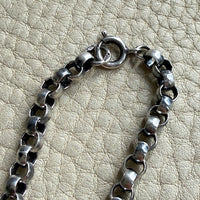 Silver Rolo Link Necklace Graduated Width - 16.8 inch length