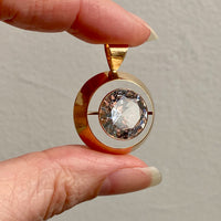 1964 Vintage Finnish Large Faceted Spinel Pendant Necklace by Pekka Ilmari Aulin in 14k Gold - 15.75 inch length