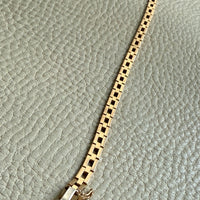 Slinky 18k Gold Vintage Midcentury Brick Link Bracelet - 7.3 inch length