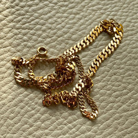Vintage 18k gold pressed curb link necklace - 18.5 inch length