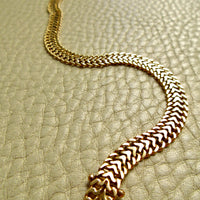 1973 Swedish Vintage Herringbone Link Bracelet 18k Gold – 7.5 Inch Length