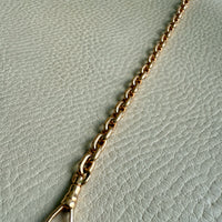 18k Gold Antique Rounded Biker Link Watch Chain Necklace Extender or Bracelet with Large Bolt Clasp - 9.2 inch length