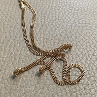 Vintage 18k gold herringbone link necklace - 16.75 inch length