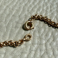 1950s era Vintage Graduated Width Rolo Link Necklace in 18k Gold - 17.75 inch length