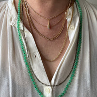 Antique Cable Link Necklace with Barrel Clasp - Solid 18k gold - 18.3 inch length