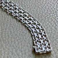 1969 Vintage Sterling Silver x link bracelet - 7.5 inch length