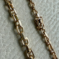 RARE Midcentury Era 14k gold Graduated Biker Link Necklace Signed Edvin Einar & C Larsen - 17.8 inch length