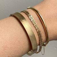Midcentury era 14k gold Virola Link - Double strand bracelet - 7.25 inch length