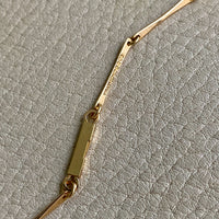 Finnish 18k gold bar link necklace with stylized heart centerpiece - 16.5 inch length